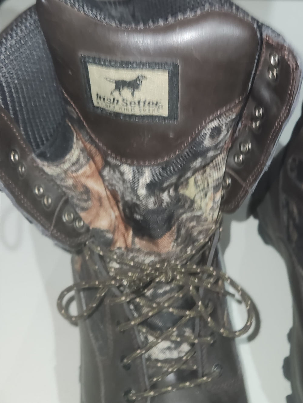 ‼️OFFERS‼️Irish Setter Camo Leather Waterproof Hunting Boots 800 Gram Size 11.5 - Picture 4 of 11